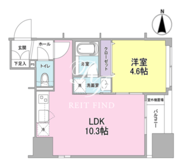 リバーレ東新宿 502 間取り図