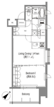 BPRレジデンス三田伊皿子坂 308 間取り図
