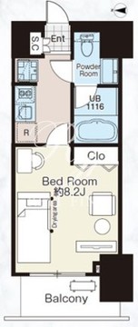 アイフラット四谷若葉 203 間取り図