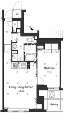 アパートメンツ不動前 309 間取り図