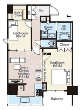 ライオンズフォーシア蔵前オアシス 1203 間取り図
