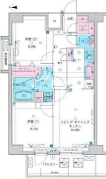 ジェノヴィア新宿グリーンヴェール 1301 間取り図