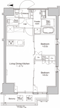 プラウドフラット本郷三丁目 803 間取り図