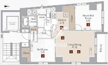 ライブフラット新中野 401 間取り図