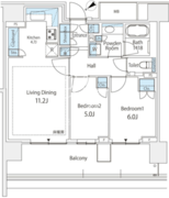 晴海フラッグ SUN-D-1107 間取り図
