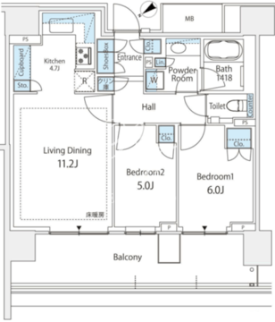 晴海フラッグ SUN-D-1107 間取り図