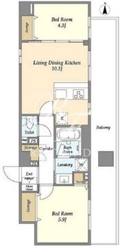 リテラス日暮里 601 間取り図