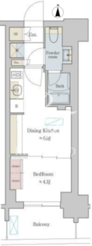 ブリリアイスト町屋 804 間取り図