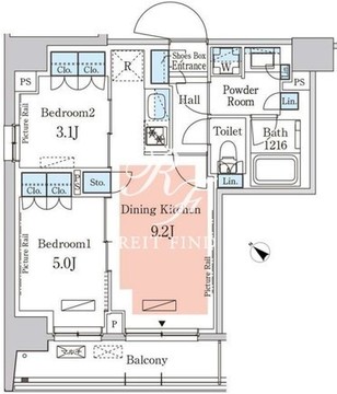 パークアクシス日本橋茅場町ステーションゲート 1201 間取り図