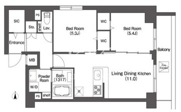 グランカーサ板橋イースト 1001 間取り図
