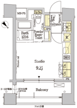 パークアクシス茅場町 704 間取り図
