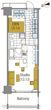 コンフォリア新宿イーストサイドタワー 1503 間取り図