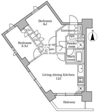 レジディア三軒茶屋 502 間取り図
