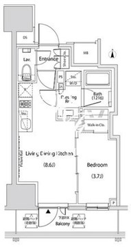 ザ・パークハビオ新中野 803 間取り図