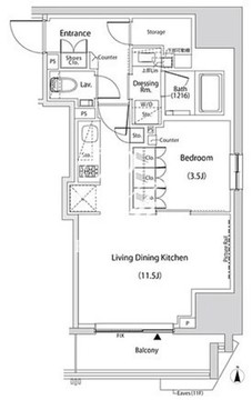 ザ・パークハビオ新中野 1303 間取り図