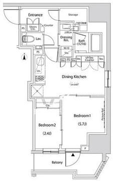ザ・パークハビオ新中野 804 間取り図