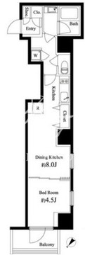 パティオ神田 206 間取り図
