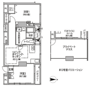 東雲キャナルコートCODAN 12-812 間取り図