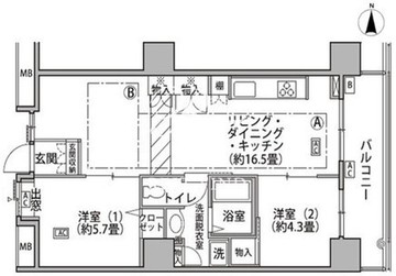 東雲キャナルコートCODAN 18-422 間取り図