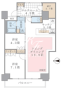 ブリリアイスト東雲キャナルコート 403 間取り図