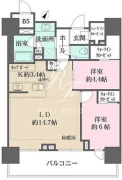 ブランズタワー豊洲 2711 間取り図