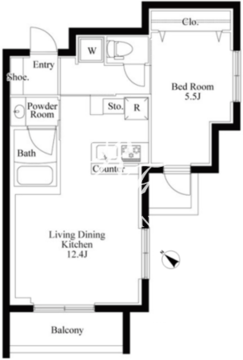 ラペルラ柿の木坂 301 間取り図