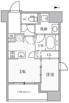 カバナプラス新富町 601 間取り図