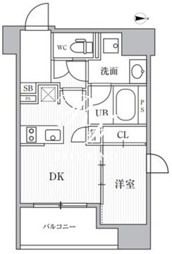 カバナプラス新富町 1101 間取り図