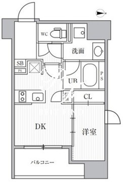 カバナプラス新富町 1201 間取り図