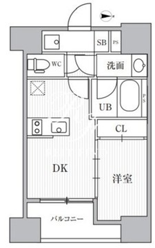 カバナプラス新富町 302 間取り図