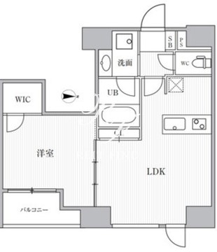 カバナプラス新富町 1102 間取り図