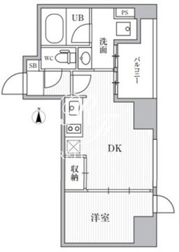 カバナプラス新富町 303 間取り図