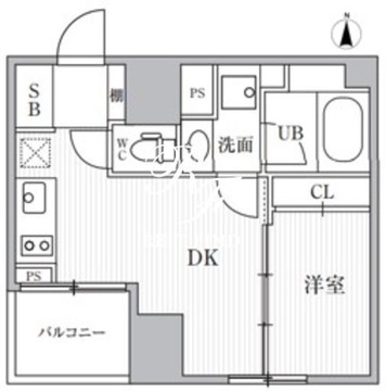カバナプラス新富町 704 間取り図