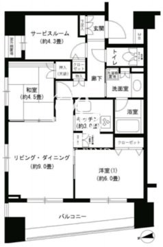 パークキューブ浅草田原町 1203 間取り図