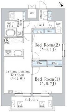ウェスタ板橋仲宿 1301 間取り図