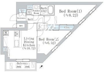 ウェスタ板橋仲宿 1403 間取り図