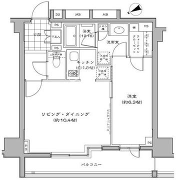 パークハビオ八丁堀 503 間取り図