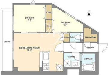 モンクスタウン夏目坂 403 間取り図