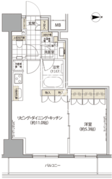 パークハビオ上野3丁目 1002 間取り図