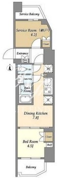ウェルスクエア西蒲田 405 間取り図
