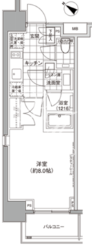 パークハビオ人形町 701 間取り図