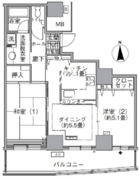 アクティ汐留 1608 間取り図