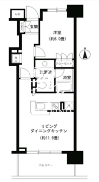 KDXレジデンス芝公園 802 間取り図
