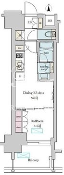 ブリリアイスト上野稲荷町 203 間取り図