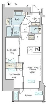 ブリリアイスト上野稲荷町 201 間取り図