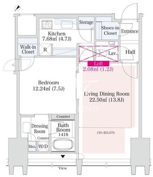 ラ・トゥール新宿グランド 3904 間取り図