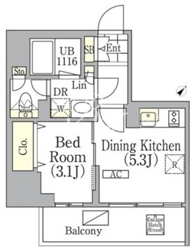 ジオエント池袋 203 間取り図