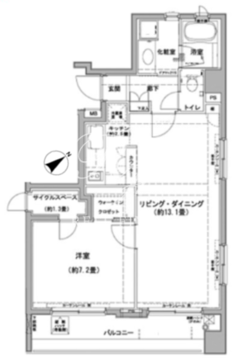 クレジデンス日本橋浜町 503 間取り図