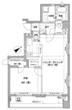 クレジデンス日本橋浜町 1203 間取り図