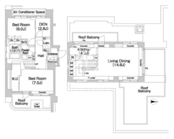 コンフォリア市谷薬王寺 501 間取り図